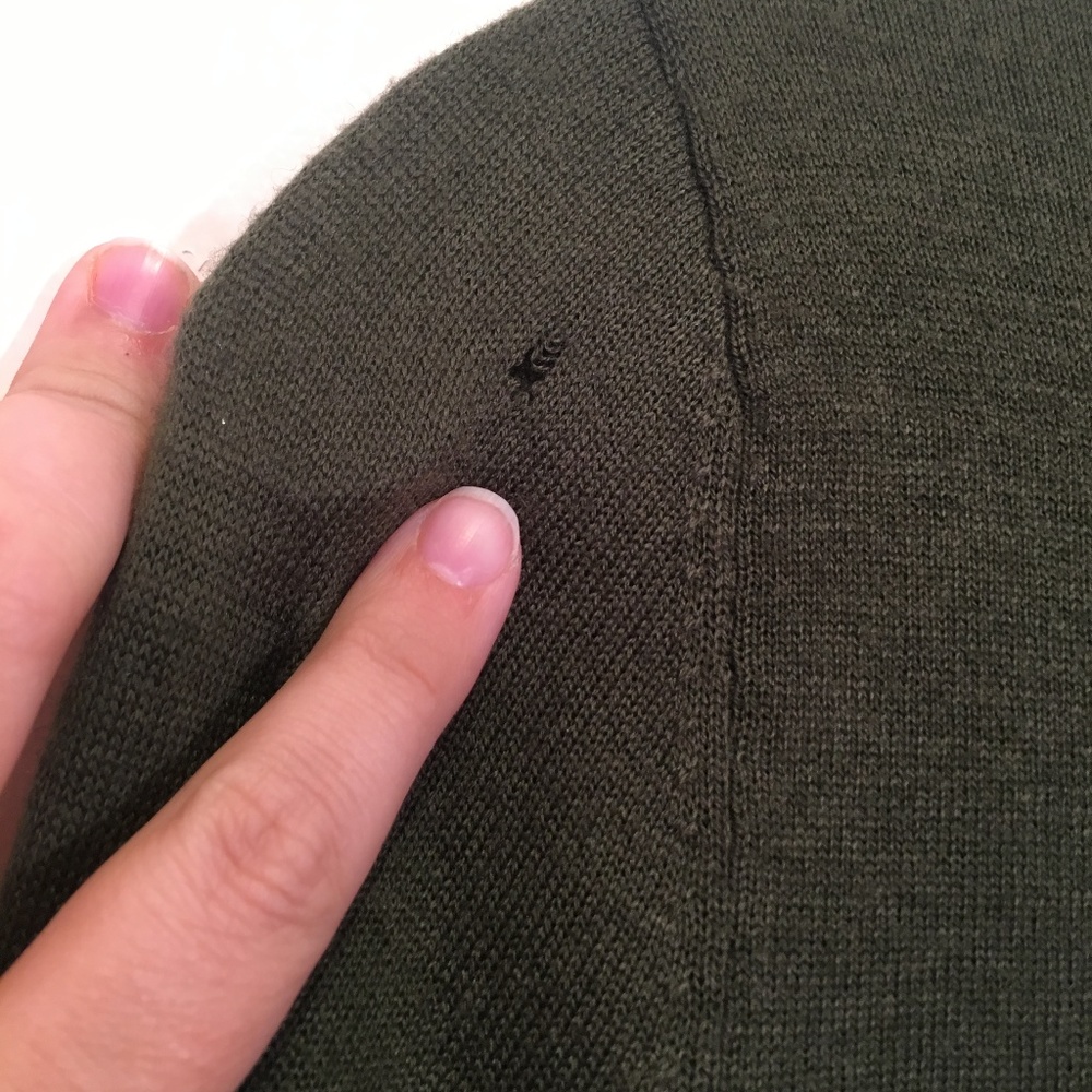 Zara Olive Green Striped Sweater - Picture 6 of 6